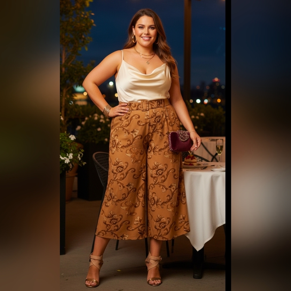 NWT City Chic Evangeline Bronze Pants Sz S (16)